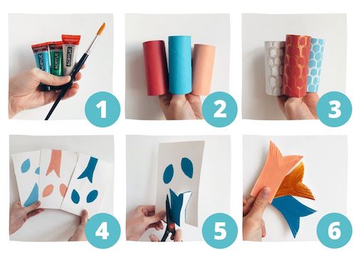 How To Make 3 Amazing Aquatic Animals With Toilet Paper Rolls koi 1